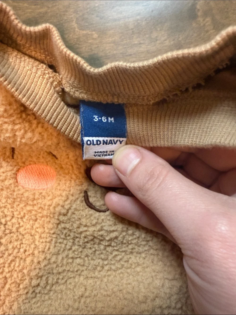 Old Navy Toddler Bear Fleece Top and Striped Pants - Tan & White